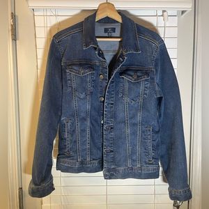 George Men's Denim Jean Jacket Stretch Medium Wash Small (34-36)